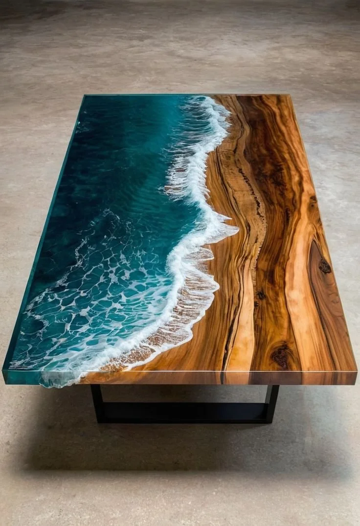 Ocean Epoxy Resin Coffee Table