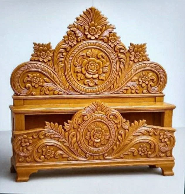 Artisan Hand-Carved Wooden Decorative Piece