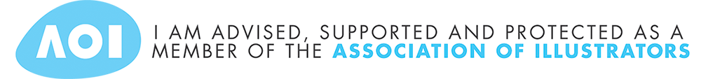 A banner for the AI Association of Illustrators with the logo and text indicating membership support and protection.