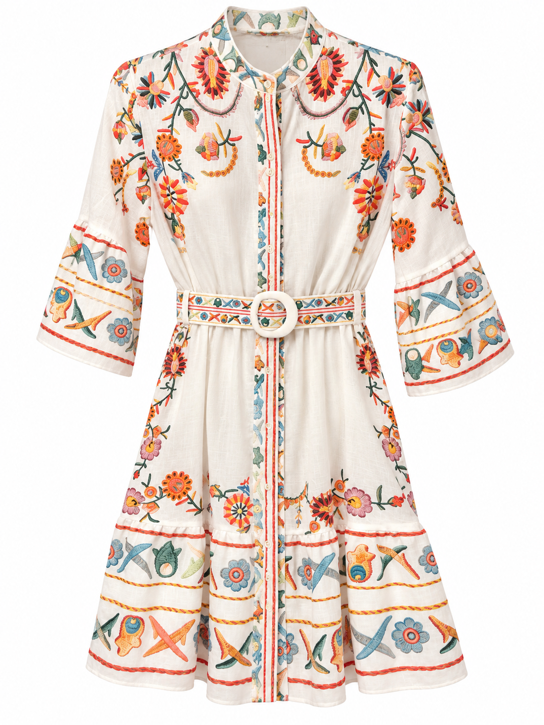 Majolica Belted Dress