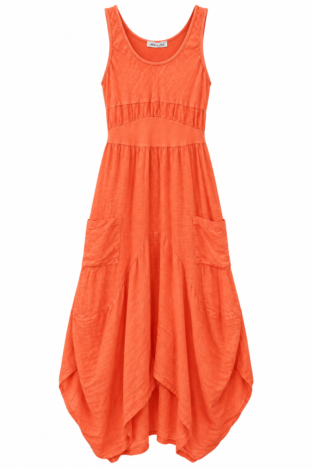 Coral Linen Dress