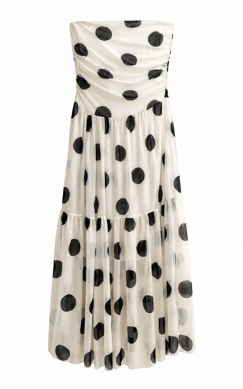 Polka Dot Tulle Strapless Dress