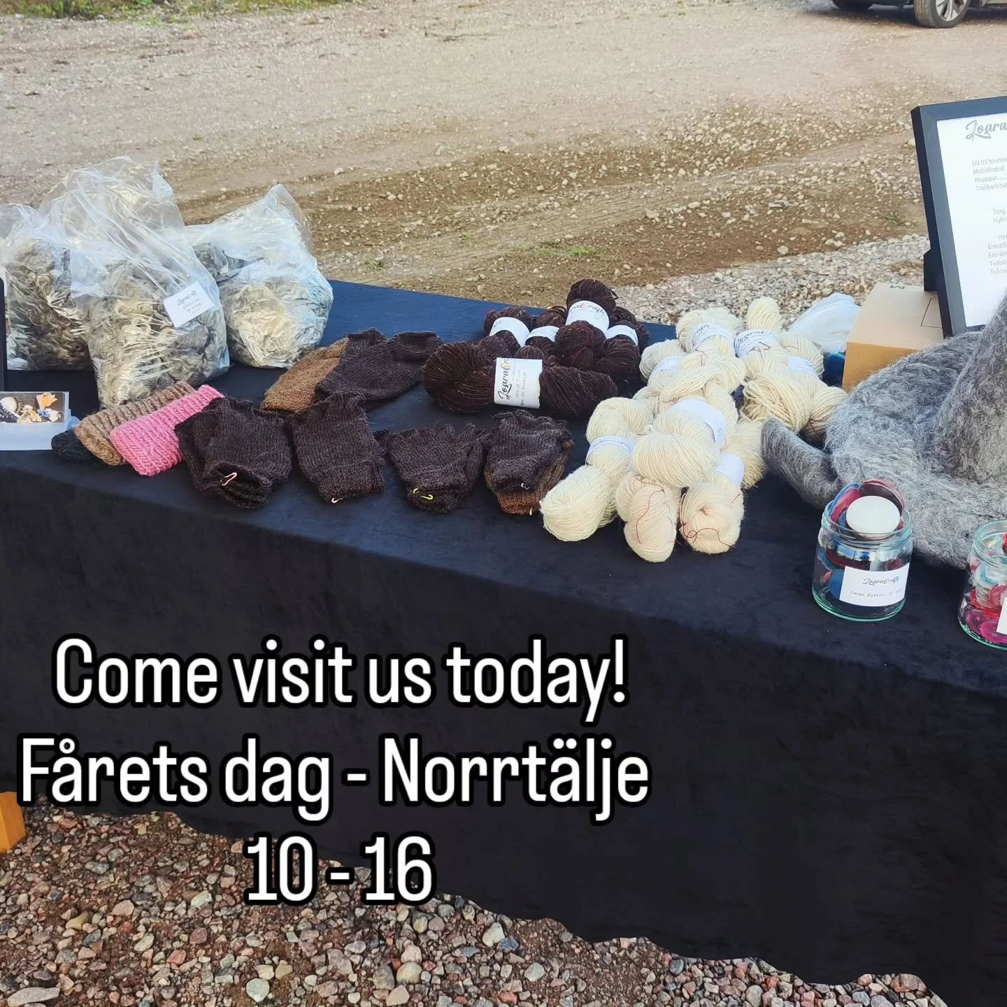 Come and visit us as Sara sells a variety of wool products today during F&aring;rets dage in Norrt&auml;lje! 🐑