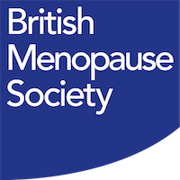 British Menopause Society logo with blue background and white text.