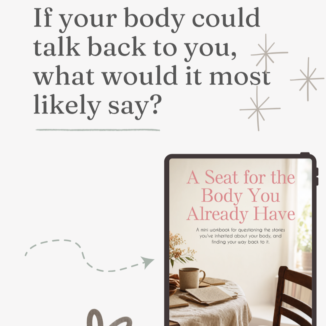 if your body could talk back to you, what would it say? tablet with body image workbook cover shown