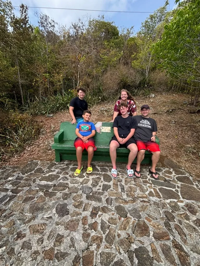 Making memories with a view!  This family takes in the breathtaking scenery of Magen's Bay from Drake’s Seat, one of St. Thomas’ most iconic viewpoints, during their island adventure with Jay’s Experience.