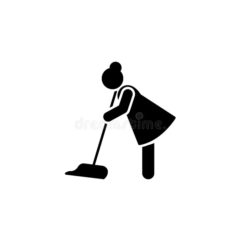 woman cleaning house
