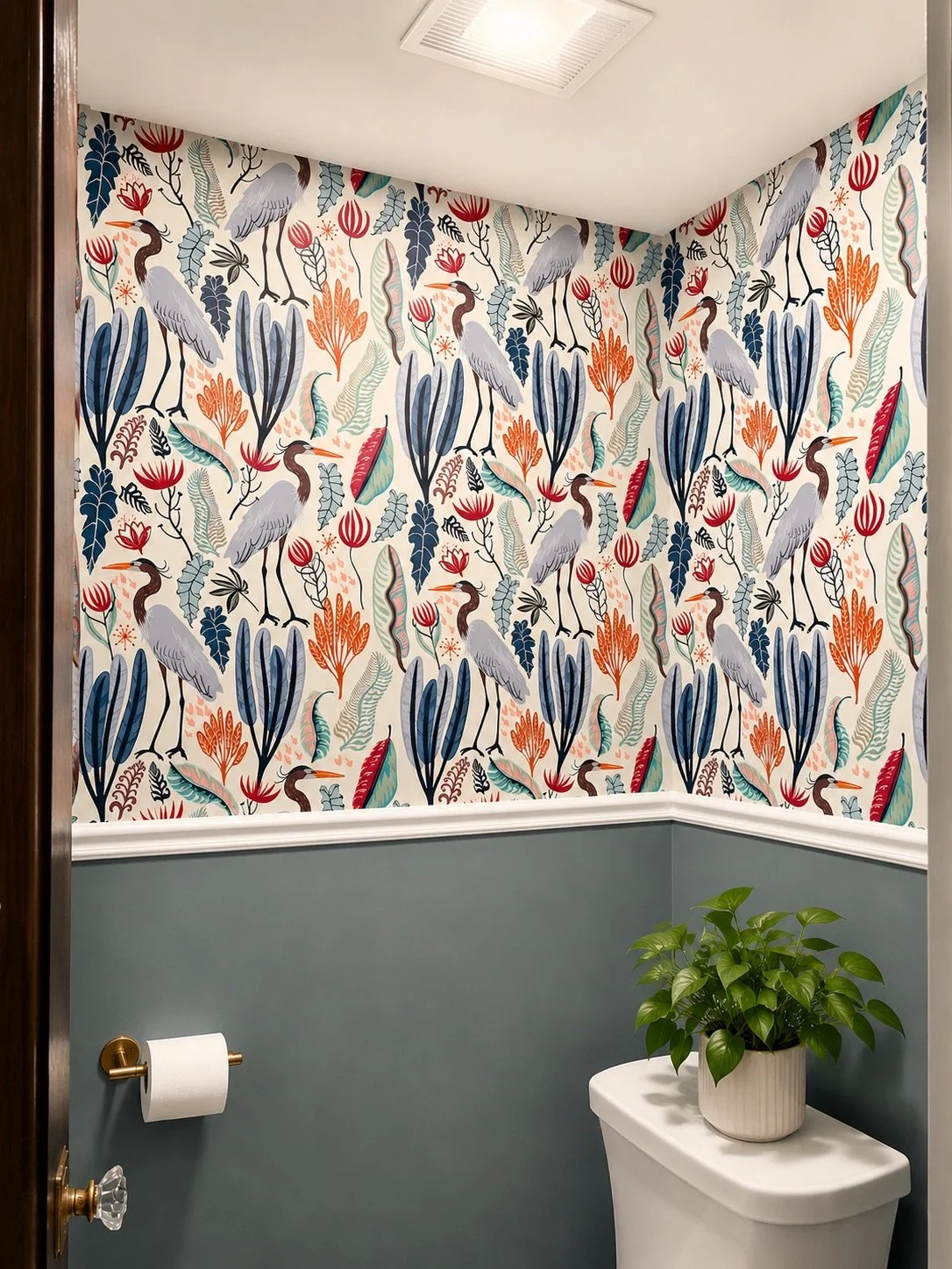 A half bath with personality