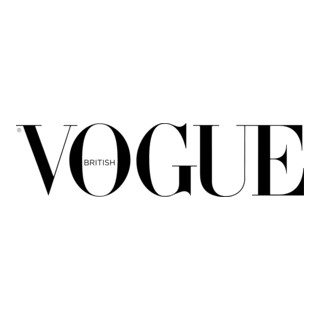 Vogue magazine logo with the word 'British' inside the 'O'