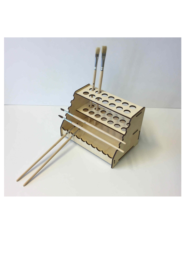 Pinselablage aus Holz Pinselhalter Malen Stifthalter Schminkpinsel Organizer