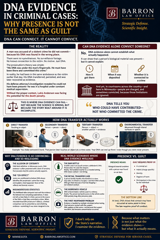 DNA Evidence Does Not Prove Intent in Assault Cases
