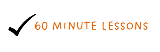 Black background with orange and white text reading '60 Minute Lessons' and 'Hone Your Skills'.
