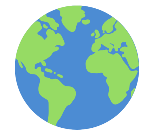 Illustration of the Earth showing continents including North and South America, Europe, Africa, and parts of Asia.