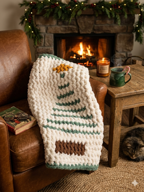 Chunky chenille hand-Knit blankets
