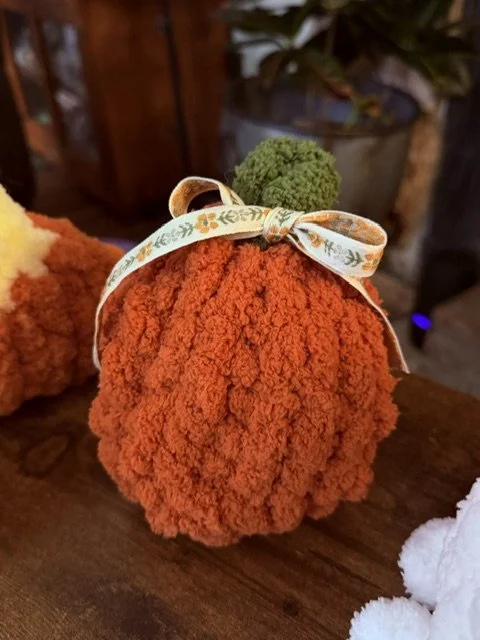 Handknit Plushie Pumpkin
