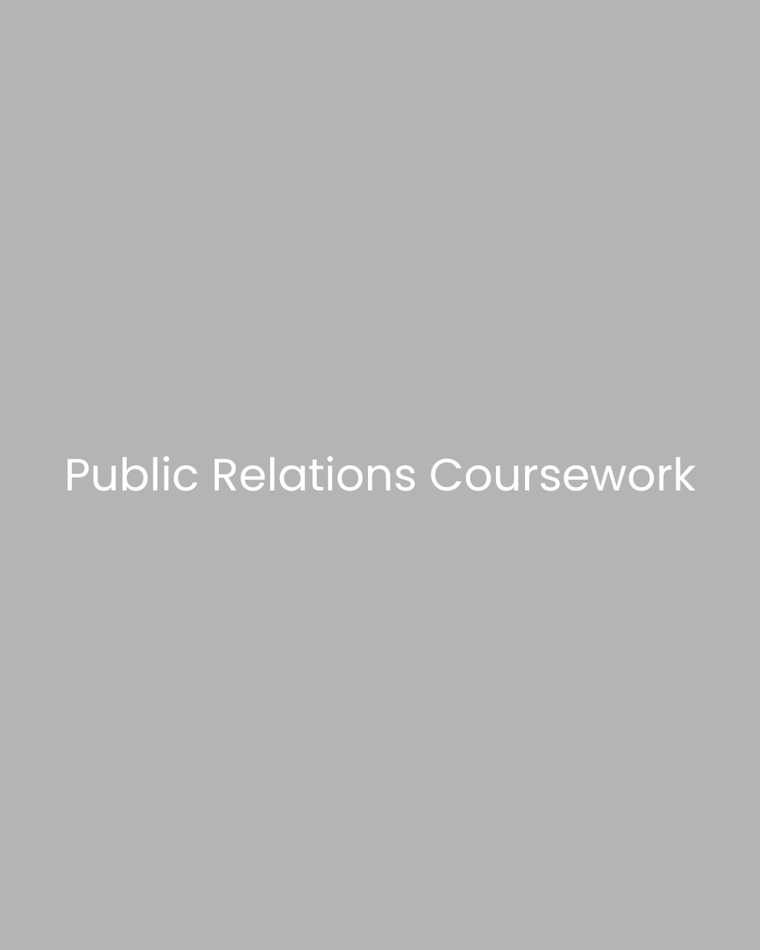 Public Relations Coursework