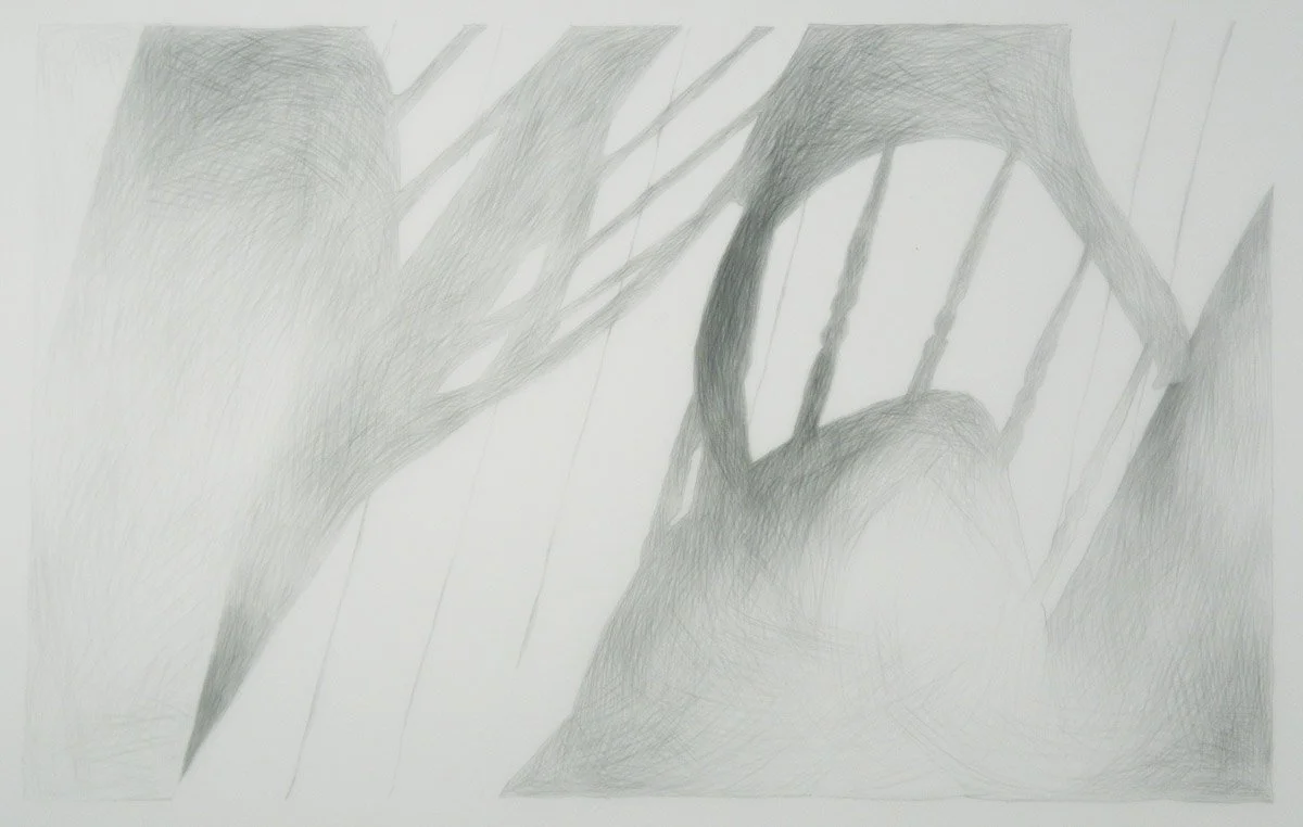 A pencil drawing of chair shadows.