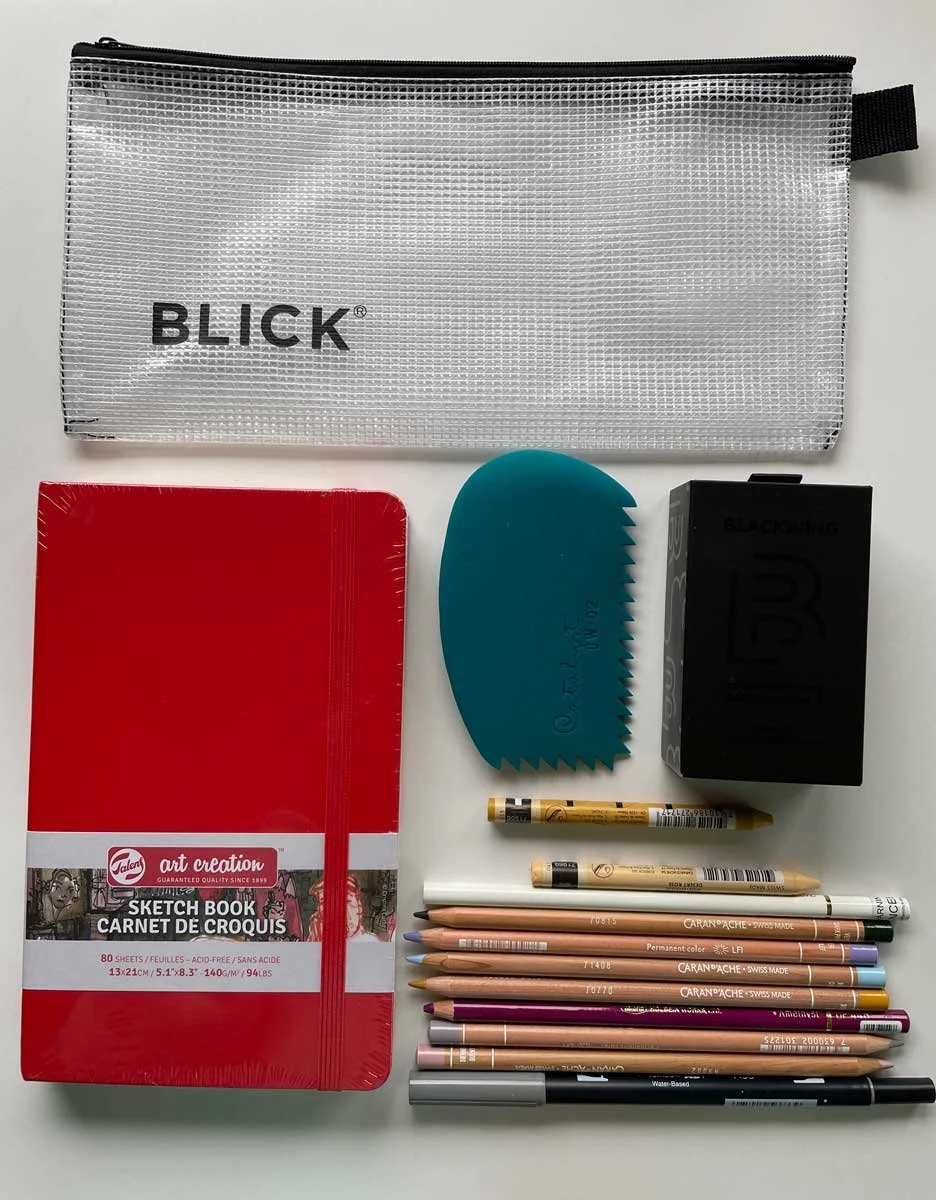A selection of art supplies from Blick in Chicago