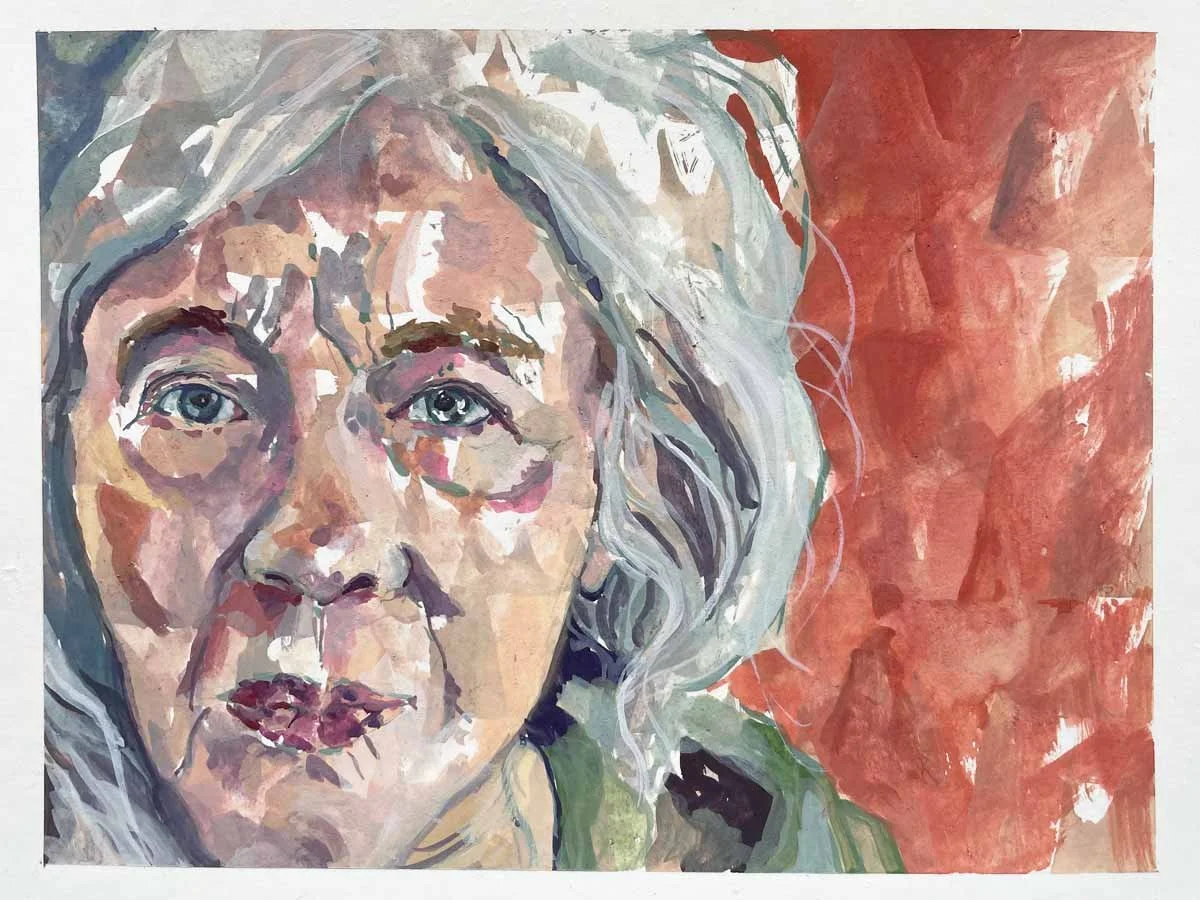 LOST IN THOUGHT ・Gouache on paper, 6x8in., 2026