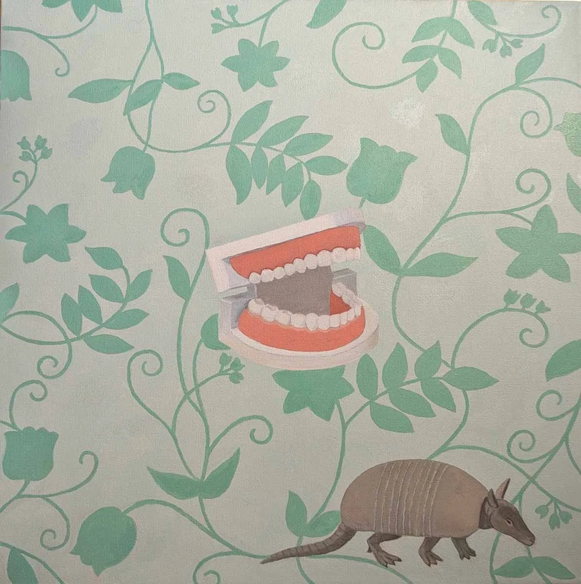 Walter Newman's Painting of teeth and armadillo
