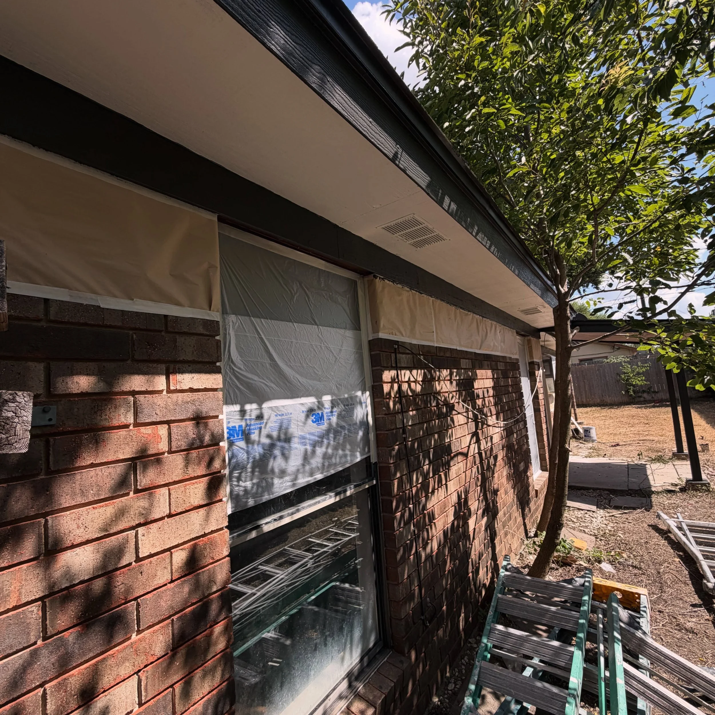 Protecting your home before applying new paint is essential. On most of our projects the first day or two doesn&rsquo;t involve actually applying any paint, only preparation! On exterior projects you can expect masking of unpainted surfaces like bric