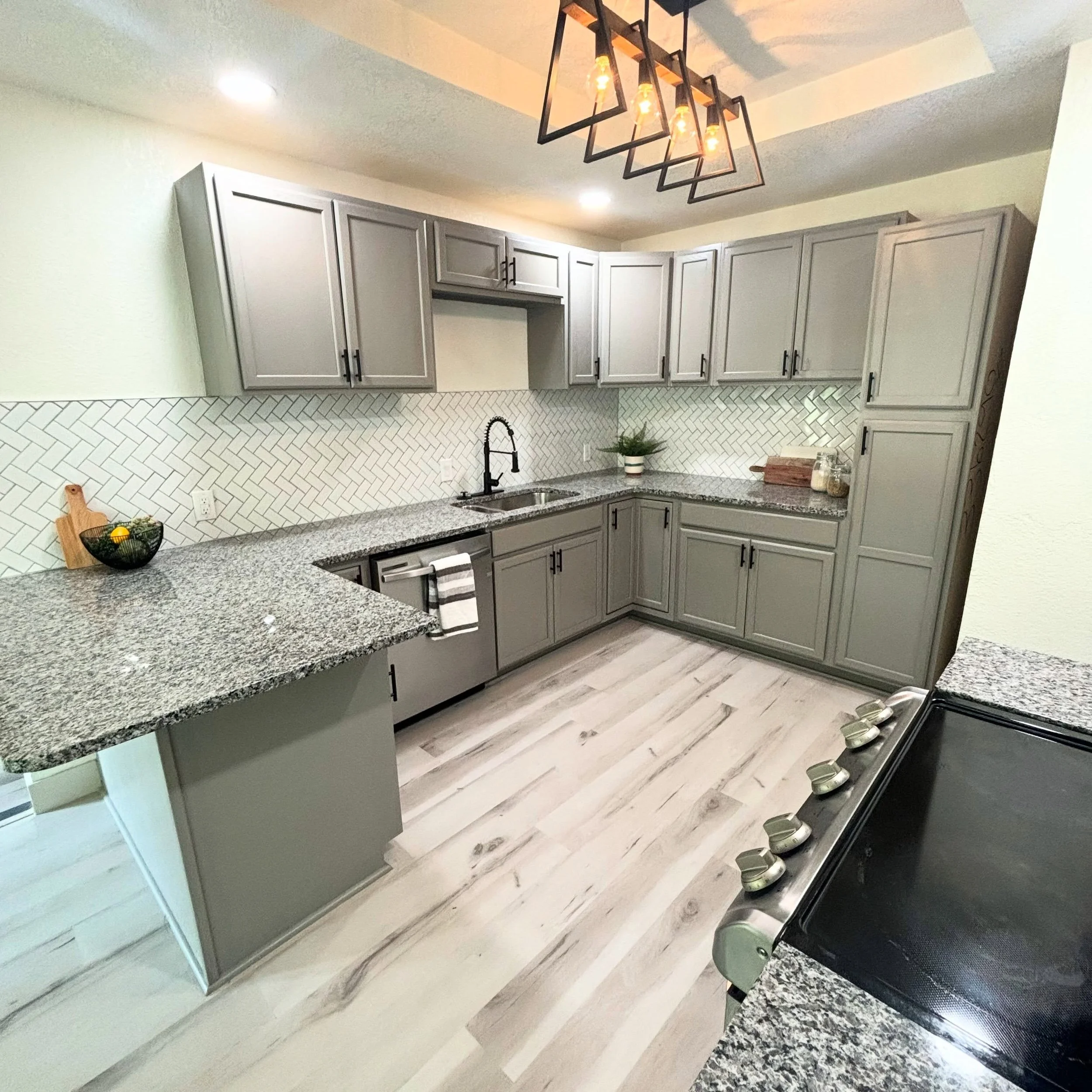 SW 7068 Grizzle Gray is a bold cabinet choice but we&rsquo;re here for it 🥶 nothing helps elevate a kitchen more than professionally painted cabinets! Let us take care of yours!
