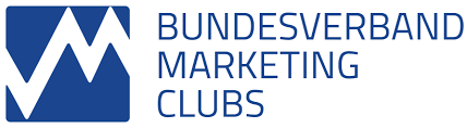 Logo des Bundesverbandes Marketing Clubs mit blauer Grafik und blauer Schrift