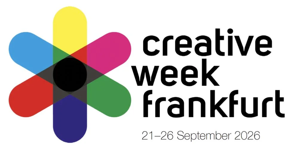 Logo des Kreativ-Wochen Frankfurt 2026 mit buntem Blumenmuster und Veranstaltungsterminen vom 21. bis 26. September 2026.