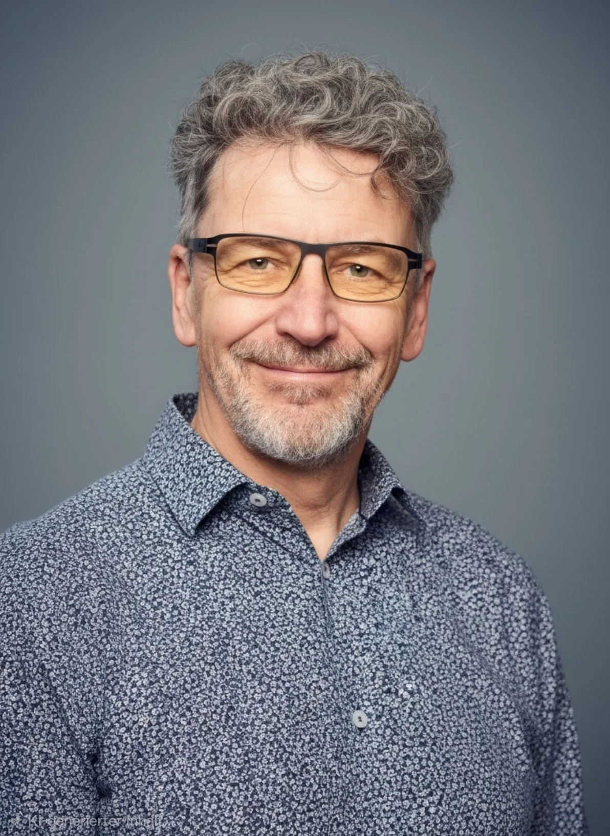 Unternehmer und Berater Martin Schmidt aus Frankfurt am Main, Geschäftsführer der 3oak Medien und Beratung GmbH & Co. KG, lächelnd vor grauem Hintergrund.