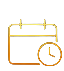 Calendar with a clock icon indicating scheduling or time management