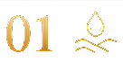 Number 01 next to a water droplet symbol with waves underneath