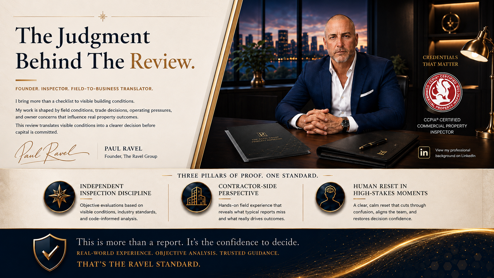 The Judgment Behind the Review and founder credentials.