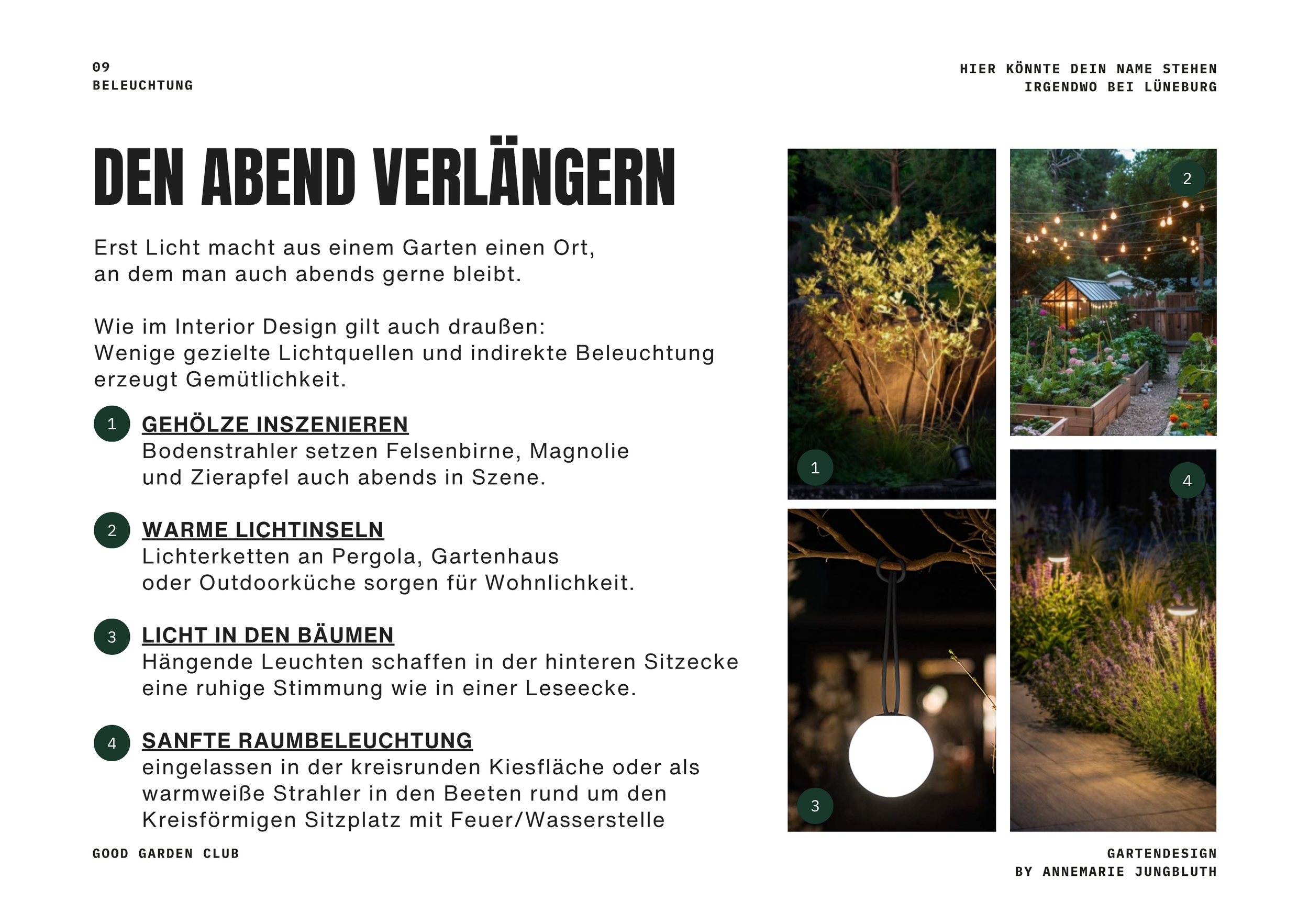 Beleuchtungskonzept für den Garten
