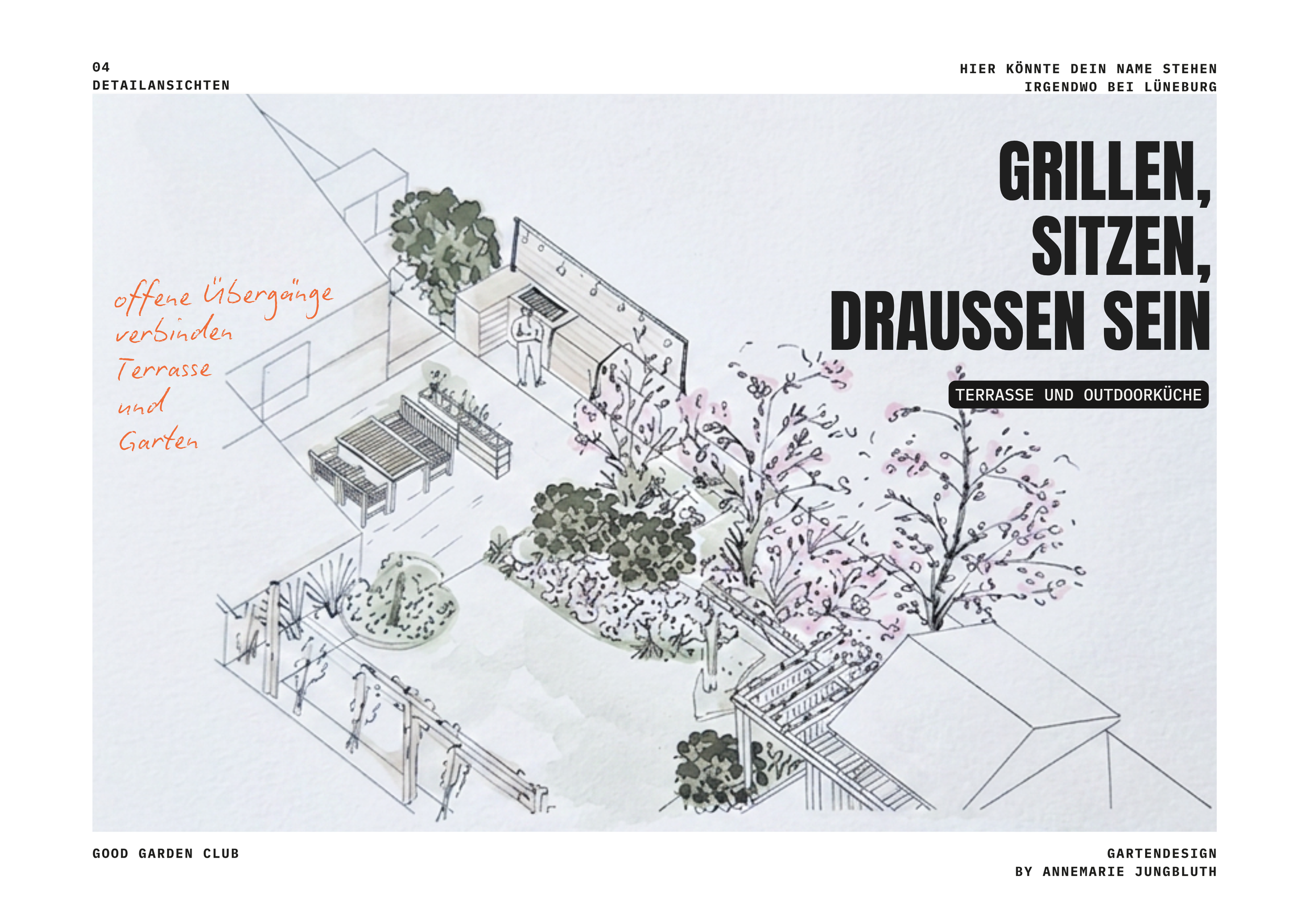 3d rendering eines doppelhausgartens