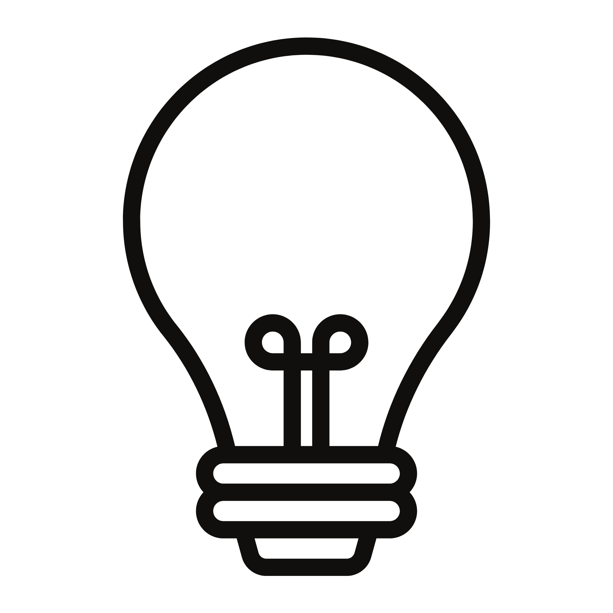 Line drawing of a light bulb.