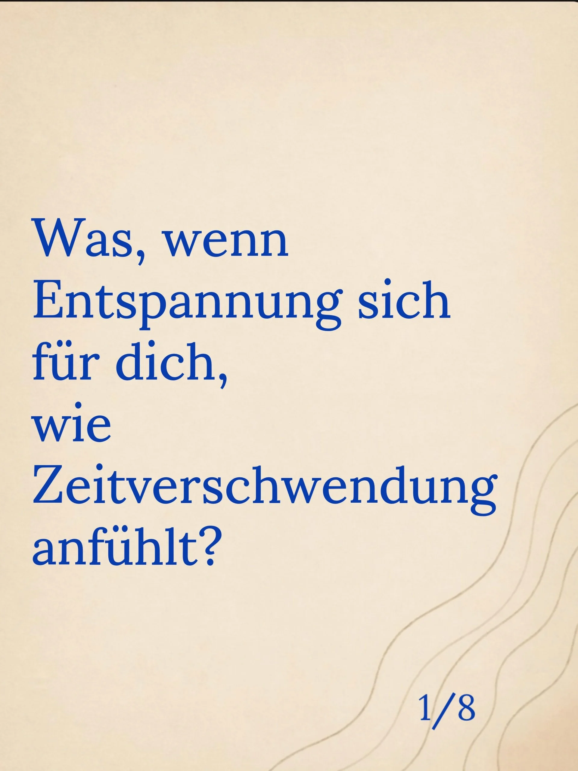 Das Problem war nicht nur, dass mein Alltag voll war.

Ich hatte irgendwann verlernt, wie sich Nichtstun 
&uuml;berhaupt anf&uuml;hlt.

Ein leerer Nachmittag war keine Erholung.
Er war Zeit, die ich &bdquo;h&auml;tte nutzen k&ouml;nnen&ldquo;.

Und g