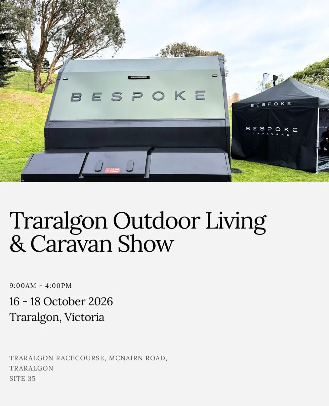 See you at the Traralgon Outdoor Living &amp; Caravan Show this weekend. Come say hello to our team, check out our quality caravans, and let&rsquo;s chat all things caravanning!