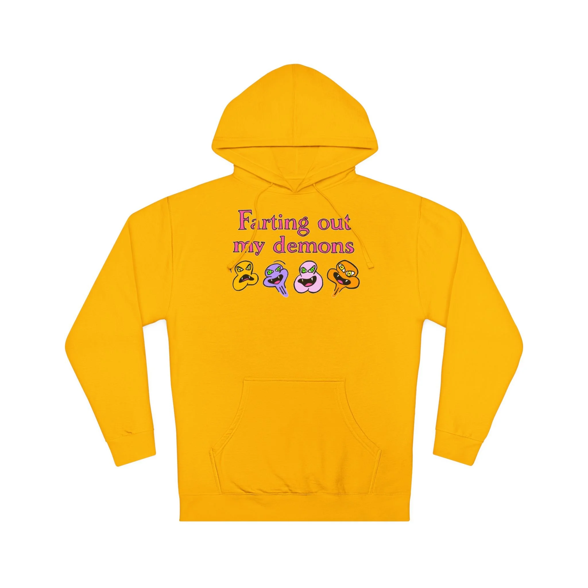 Farting Out My Demons Unisex Hooded Sweatshirt by Mental Cramps