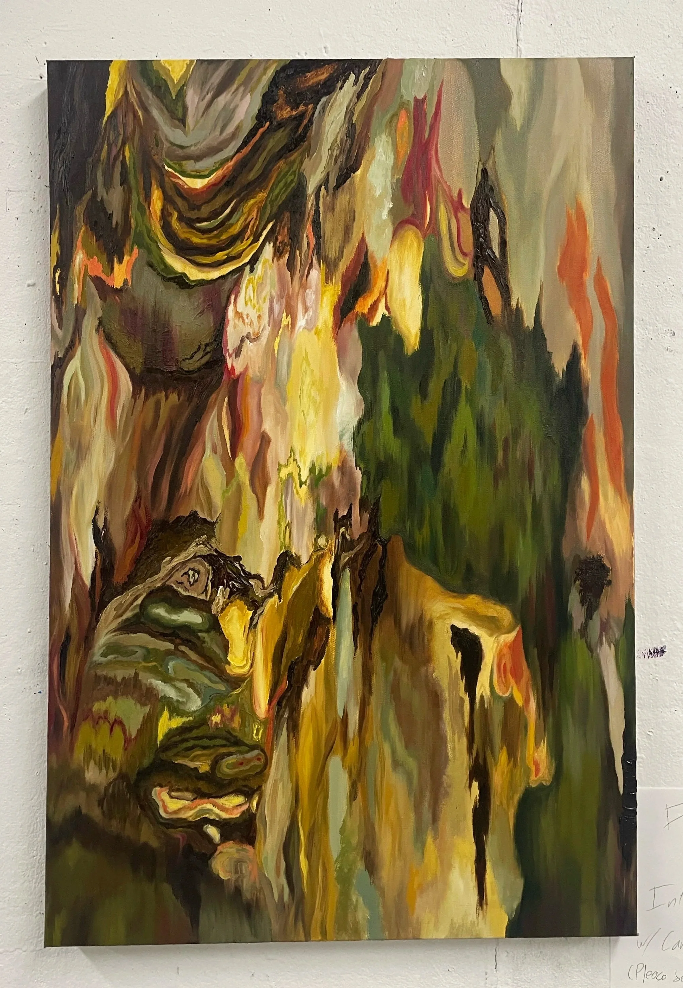 Lisbon Tree Trunk, Oil on Canvas, 24x36, 2023