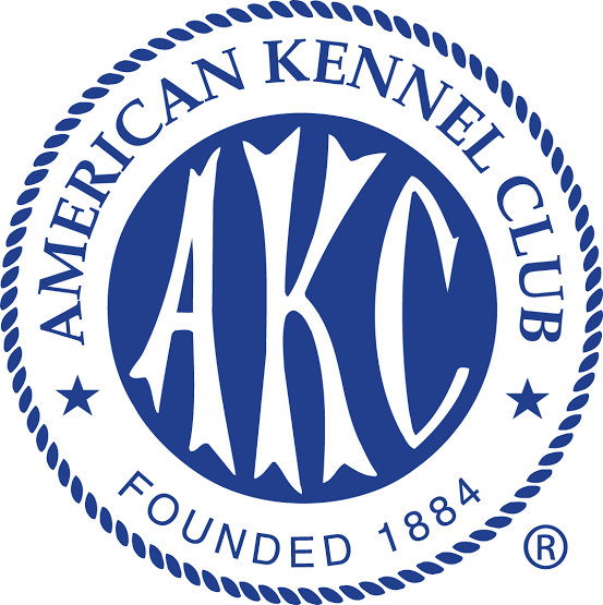 Seal of the American Kennel Club featuring a navy blue circle with the letters 'AKC' in white, surrounded by the text 'American Kennel Club' and 'Founded 1884'.