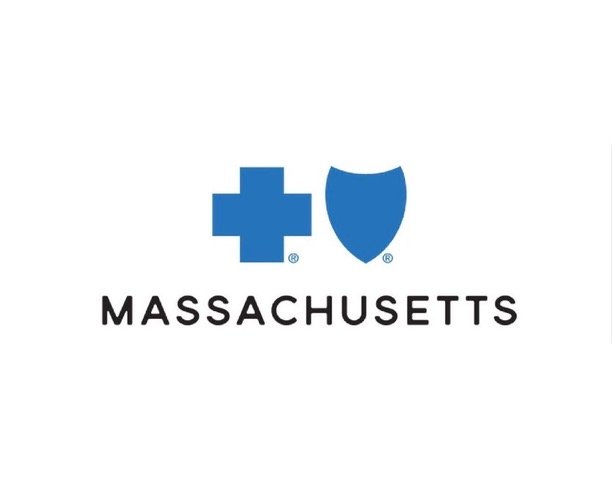 Massachusetts state logo with medical cross and shield symbols.