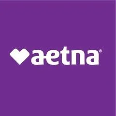 Alas, the image shows the Aetna logo with a purple background, a white heart, and the word 'Aetna' in white lowercase letters.