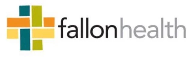 Fallon Health logo with a stylized cross made of colorful blocks.