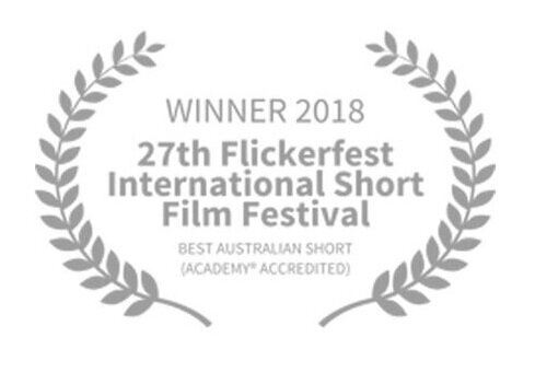 Award certificate for the 27th Flickerfest International Short Film Festival, 2018, acknowledging best Australian short film, accredited by the Academy.