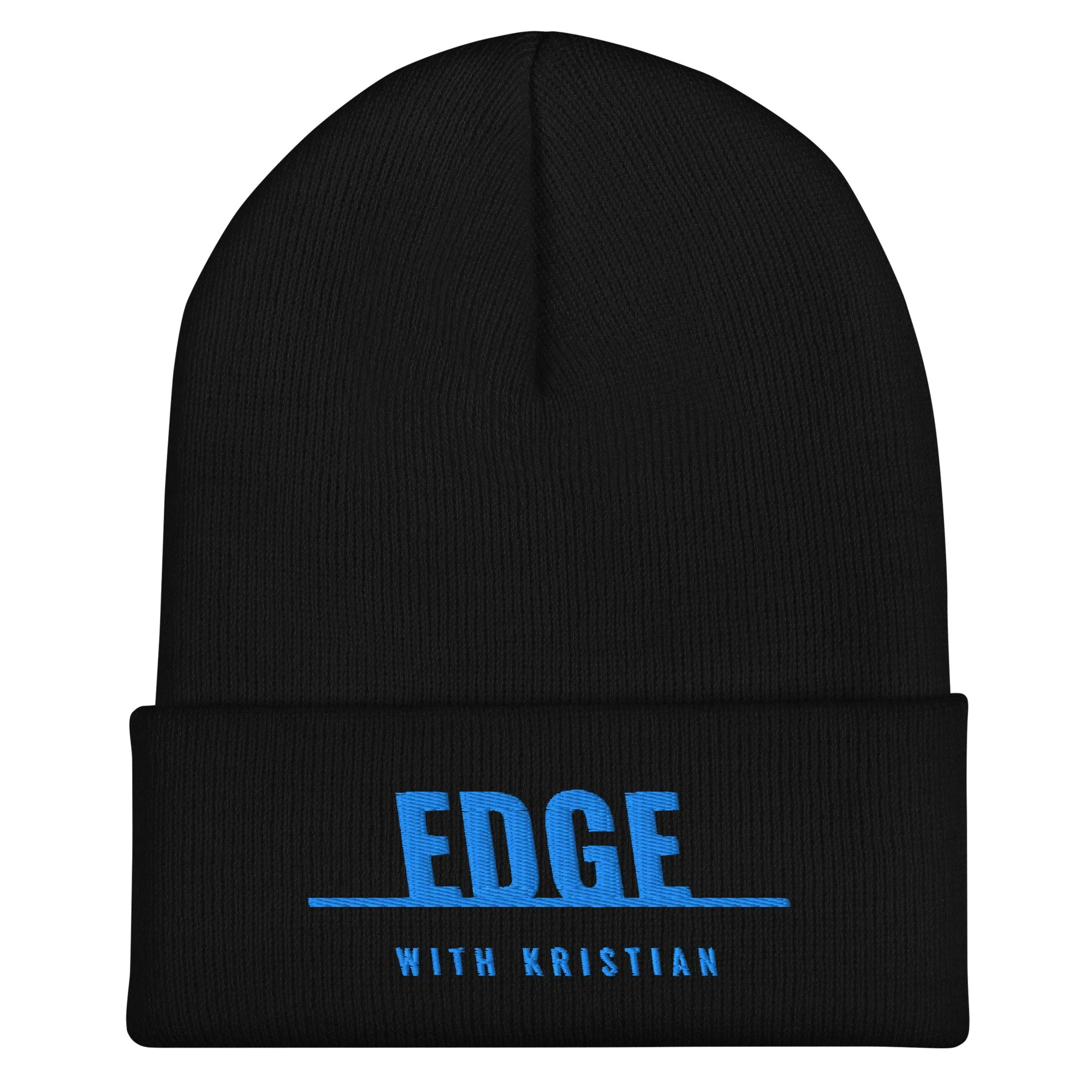 Black cuffed beanie with Edge logo