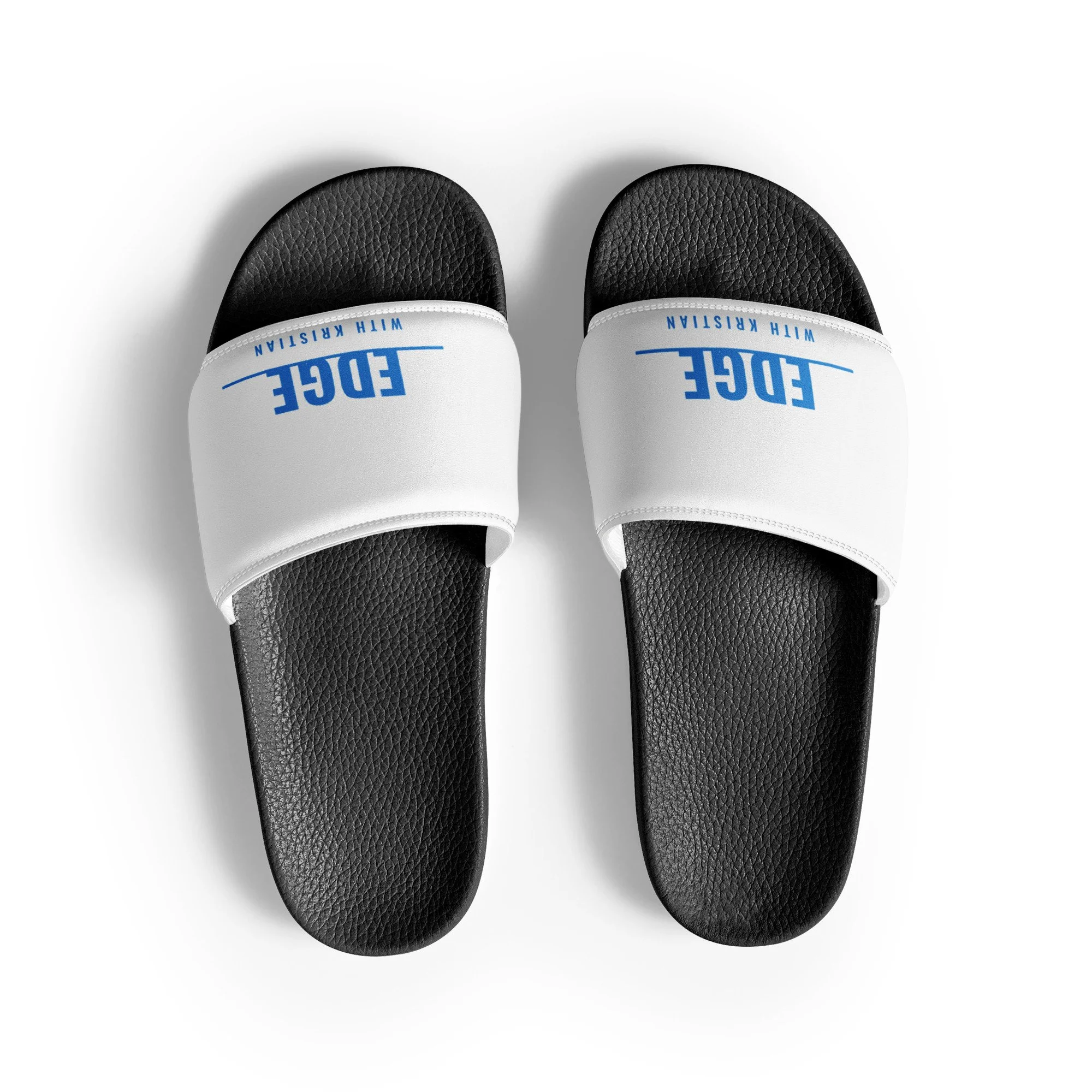 Black recovery slides with Edge logo strap