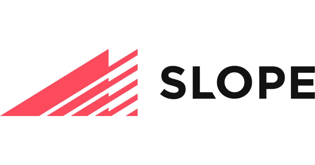 Diagram showing a slope with layers of different colors and the word "SLOPE" in large black letters positioned on the top layer.