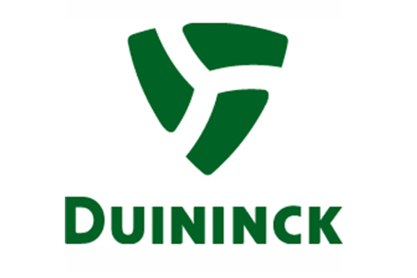 Green and white abstract logo with the word 'Duinck' below it.