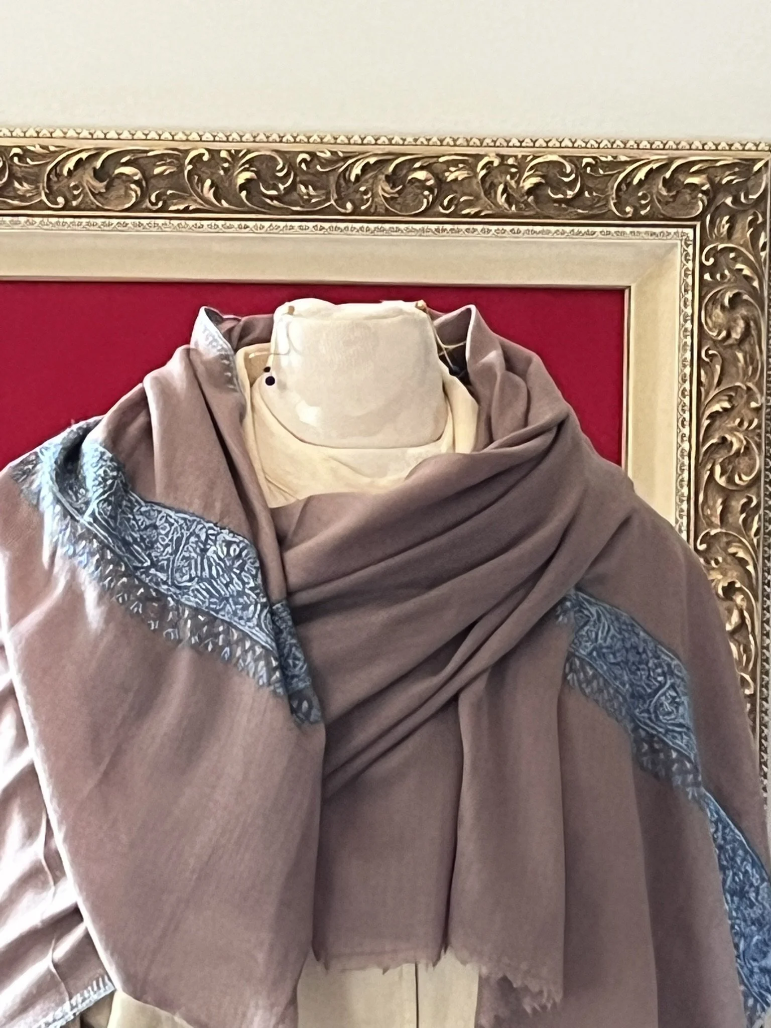 Sozni Border Diamond Weave Cashmere Scarf