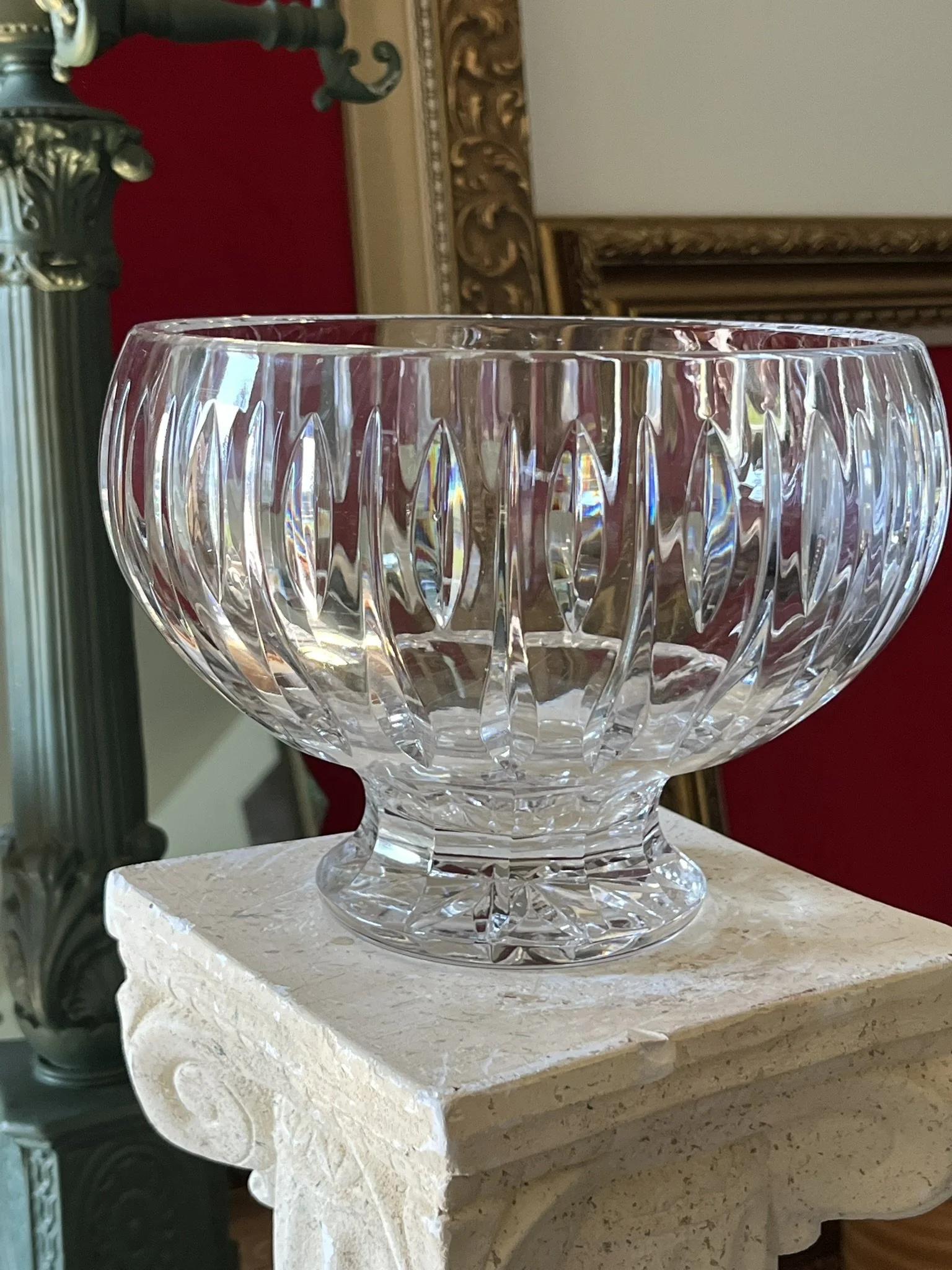 The Marquis By Waterford Sheridan Crystal Pedestal Centerpiece Bowl